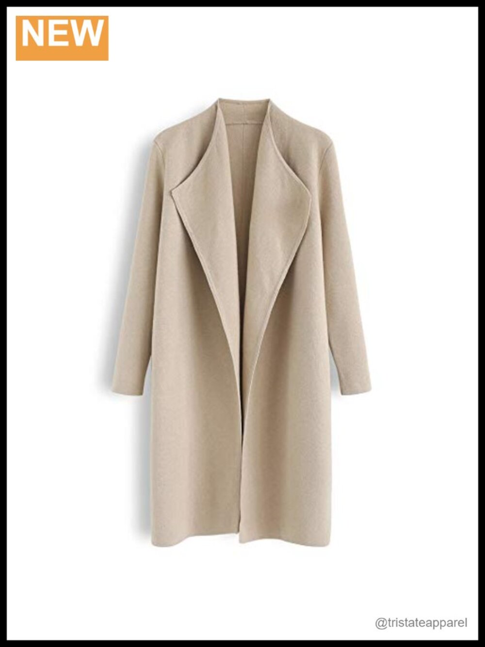 Open Front Knit Coat Cardigan Oversized Notch Lapel Longline Layering